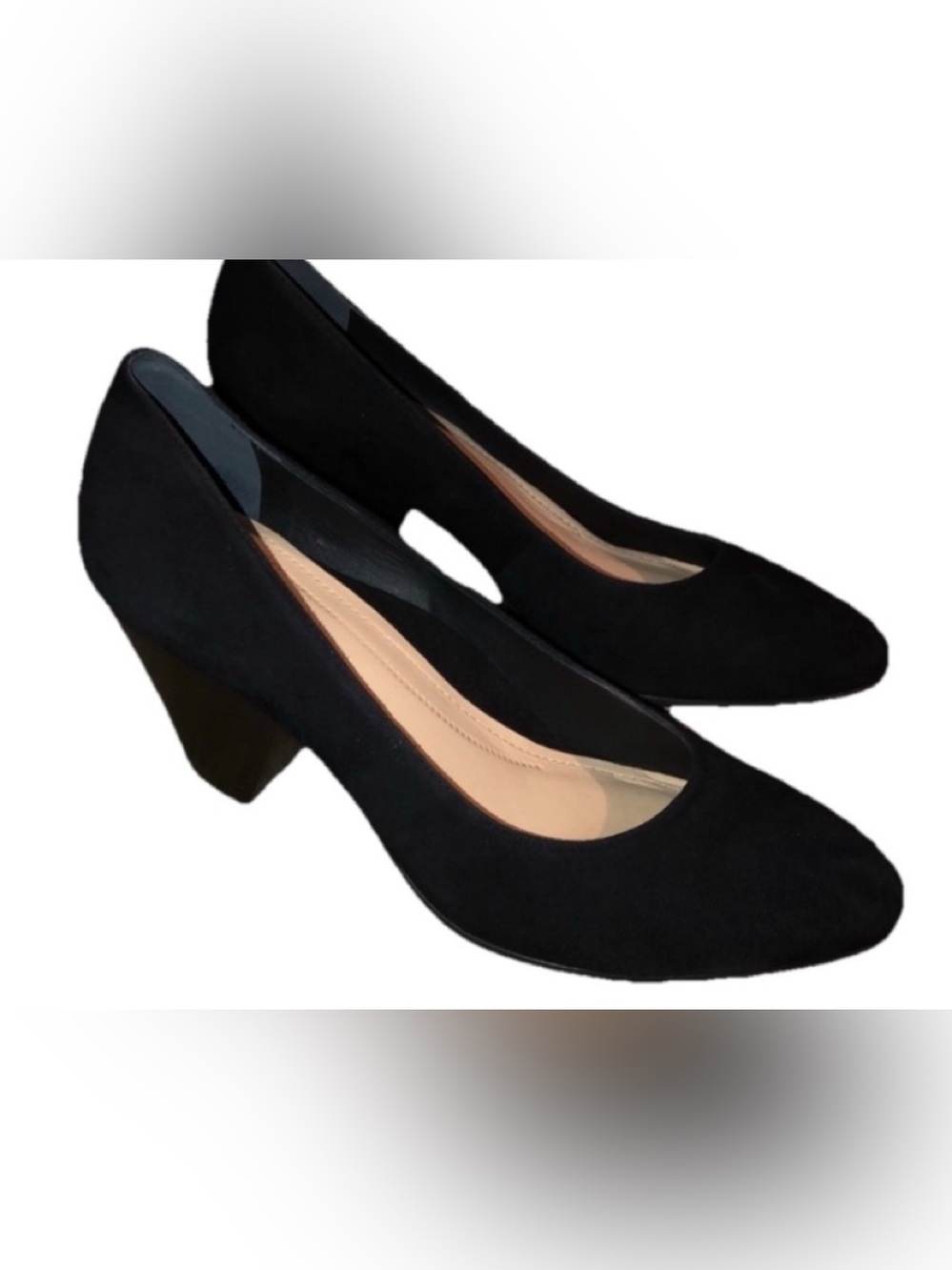 Nurture Adonia Black Suede Shoes Comfort Heels Pumps 10